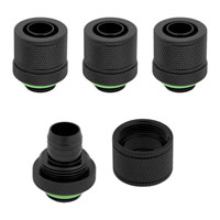 Corsair Hydro X XF Black Brass 10/13mm G1/4" Softline Compression Fittings - Four Pac