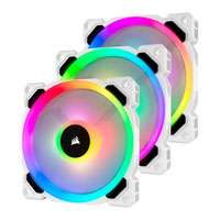 Corsair White LL120 RGB 120mm Dual Light Loop 3 Fan + Lighting Node PRO Pack