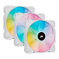 Corsair iCUE SP120 RGB ELITE White Triple 120mm PWM Fan Expansion Pack with Lighting Node CORE