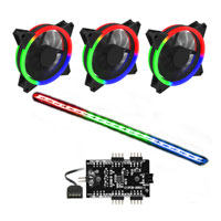 GameMax RGB Kit with Fans, LED Strip, Fan Hub