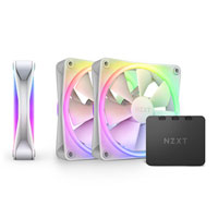 NZXT F120 RGB Duo 120mm PWM Fan 3 Pack with Controller White