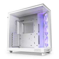 NZXT H6 Flow RGB White Compact Dual-Chamber Tempered Glass PC Case