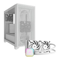 Corsair 3000D Airflow White Chassis + Corsair iCUE H100i RGB ELITE White AIO Bundle