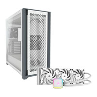 Corsair 5000D Airflow White Chassis + Corsair iCUE H150i RGB ELITE AIO Bundle