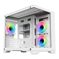 CIT Concept White MicroATX PC Case with 3x Celsius Dual-Ring Fans