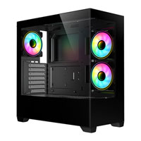 CiT Sense Black Mid Tower Tempered Glass PC Gaming Case